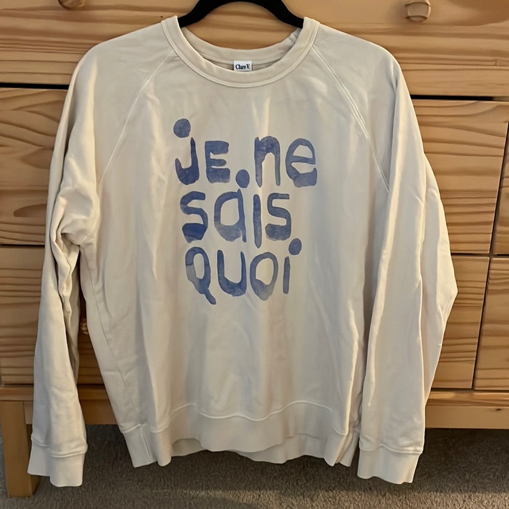 Clare V Cream Sweatshirt size Large
